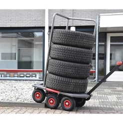 Chariot tout terrain avec 3 ridelles - Roues increvables - Charge max 250kg - M-SUPERHOND-CT-RID