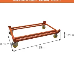 Chariot transport de palette - Simple - Charge max 1000kg - TP1208N