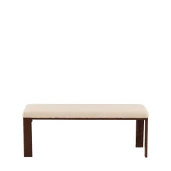 Chester - Banc en tissu bouclette et bois L120cm - Écru