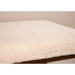 Chester - Banc en tissu bouclette et bois L120cm - Écru