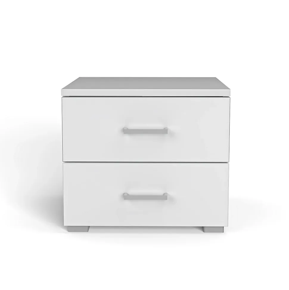 Chevet 2 tiroirs MONZA / Blanc