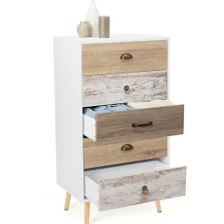 Chiffonnier 5 tiroirs BAHIA 60 cm scandinave commode semainier