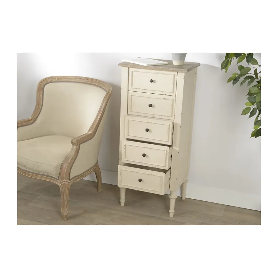 Chiffonnier baroque en bois 5 tiroirs - NEYLA