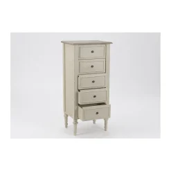 Chiffonnier baroque en bois 5 tiroirs - NEYLA