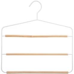 Cintre 3 pantalons en métal/bois - Blanc - 5five