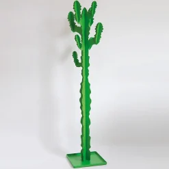 Cintre de sol Cactus 170 cm, structure autoportante en fer, design moderne pour entrée ou chambre, Made in Italy Vert Sauge