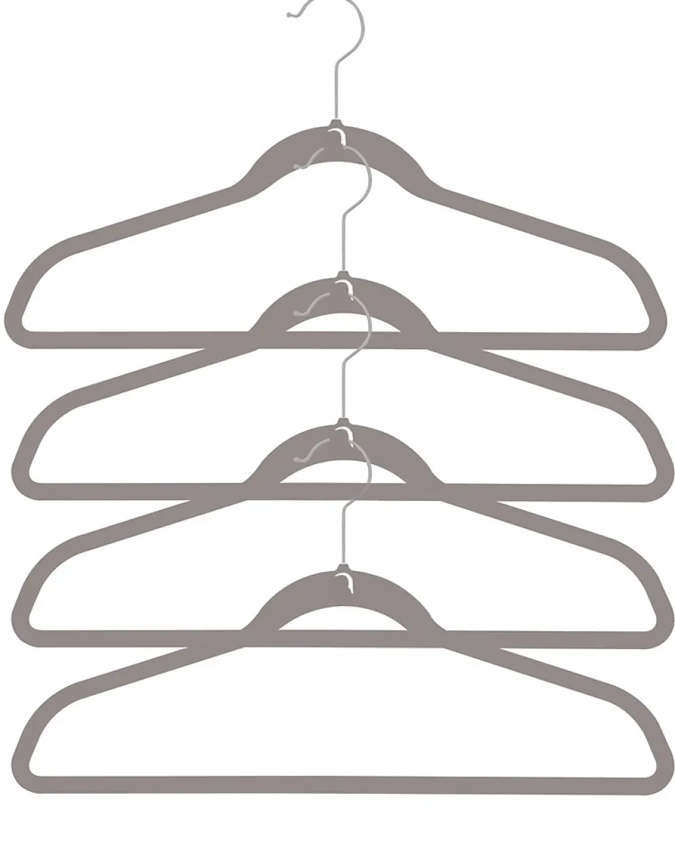 Cintre en feutre effet velours gris vendu par 4 pièces
