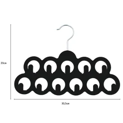Cintre noir pour accessoires 11 crochets Velvet
