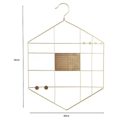Cintre porte-bijoux et accessoires en métal Box & Beyond doré