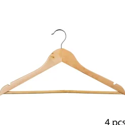 Cintres en bois - FIVE - Lot de 4 - Beige - 45 cm - Type manteau