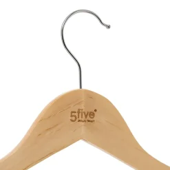 Cintres en bois - FIVE - Lot de 8 - Beige - 45 cm - Manteau