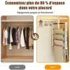 Cintres pantalons lot de 3 pliables en acier inox antidérapant, 7 couches, crochet 360, pour vêtements et accessoires