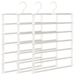 Cintres pantalons lot de 3 pliables en acier inox antidérapant, 7 couches, crochet 360, pour vêtements et accessoires