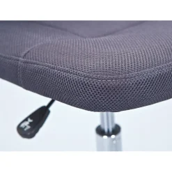CLIDE - Chaise de Bureau Enfant Tissu Gris et Pieds Chromés