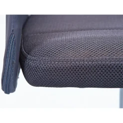 CLIDE - Chaise de Bureau Enfant Tissu Gris et Pieds Chromés