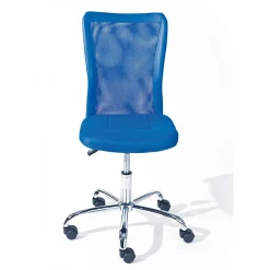 CLIDE BLEU - Fauteuil de bureau bleu pour enfant avec roulettes