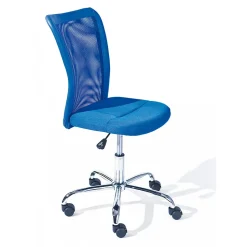 CLIDE BLEU - Fauteuil de bureau bleu pour enfant avec roulettes