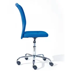 CLIDE BLEU - Fauteuil de bureau bleu pour enfant avec roulettes