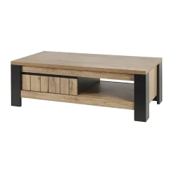 CLODIUS - Ensemble Salon Meuble TV et Table Basse 1 Tiroir et 1 Niche