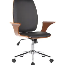 -CLP-Fauteuil de bureau Burbank avec coque d'assise en bois-Array
