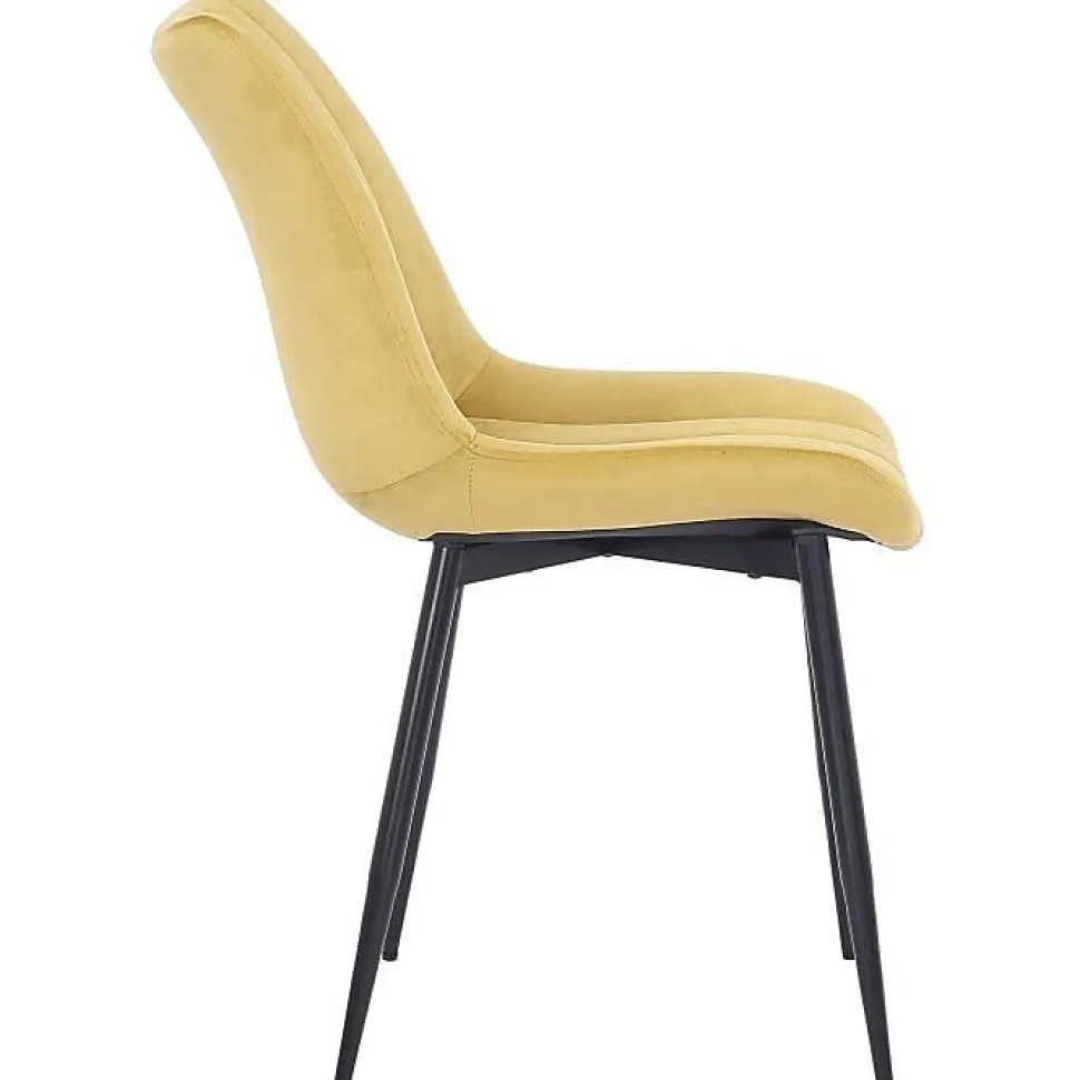 -CLP-Lot de 2 Chaises de salle à manger Rahden en Velours avec Piètement en métal noir-Array
