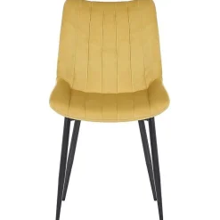 -CLP-Lot de 2 Chaises de salle à manger Rahden en Velours avec Piètement en métal noir-Array