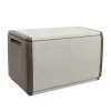 Coffre Andra, Coffre polyvalent, Coffre de rangement, Boîte de rangement, 100% Made in Italy, 96x53h57 cm, Beige et Marron