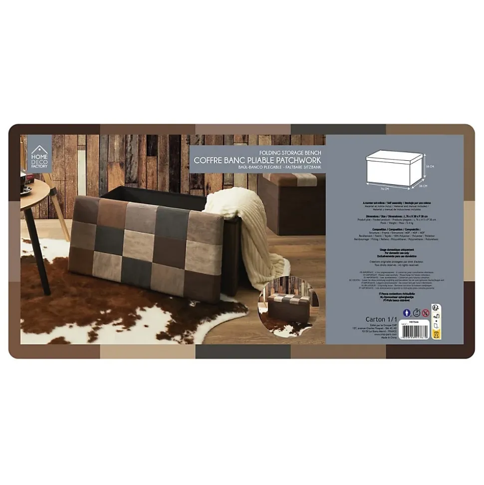 Coffre banc pliable en polyuréthane patchwork Helsinki
