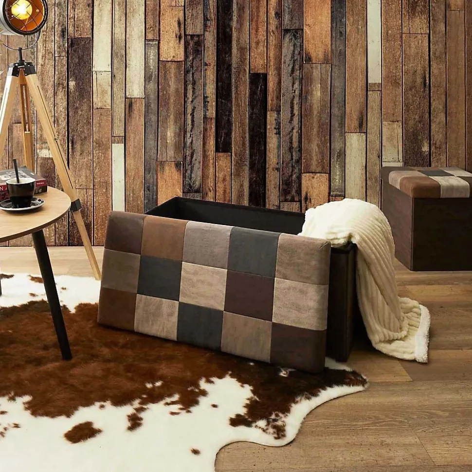 Coffre banc pliable en polyuréthane patchwork Helsinki
