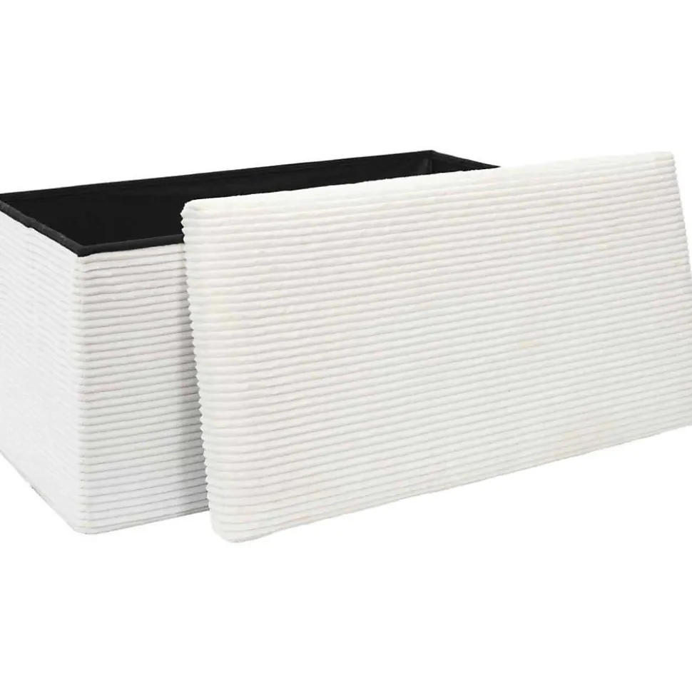 Coffre banc pliable en velours côtelé Scott