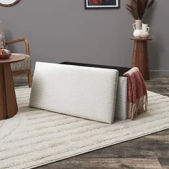 Coffre banc pliable en velours côtelé Scott