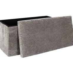 Coffre banc pliable en velours côtelé Scott