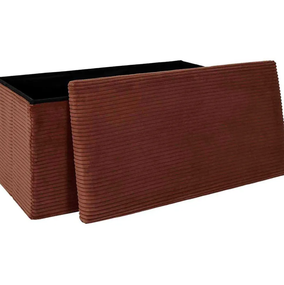 Coffre banc pliable en velours côtelé Scott