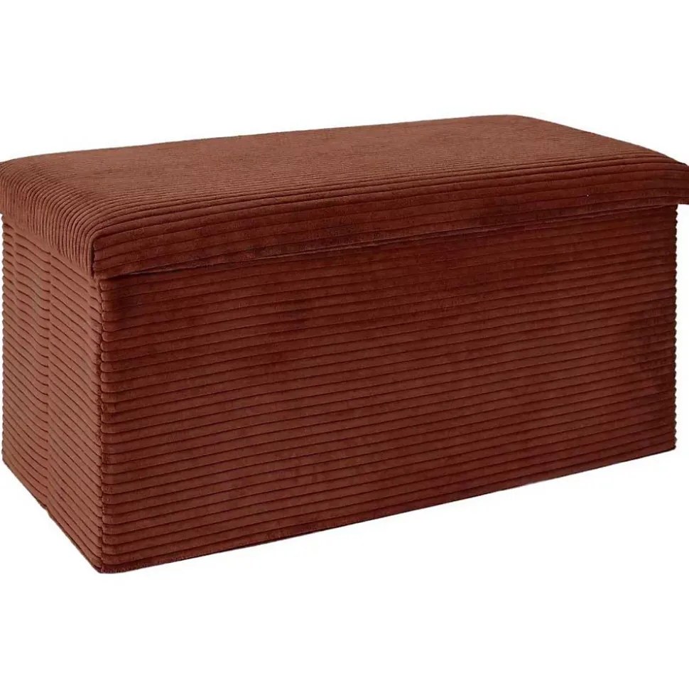 Coffre banc pliable en velours côtelé Scott
