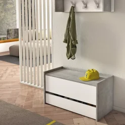 Coffre De Conteneur En Béton Avec Tiroir Et Façade Blanche