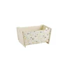 Coffre de rangement en bois naturel et motif ourson 69,5 x 40 x 35 cm