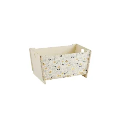 Coffre de rangement en bois naturel et motif ourson 69,5 x 40 x 35 cm