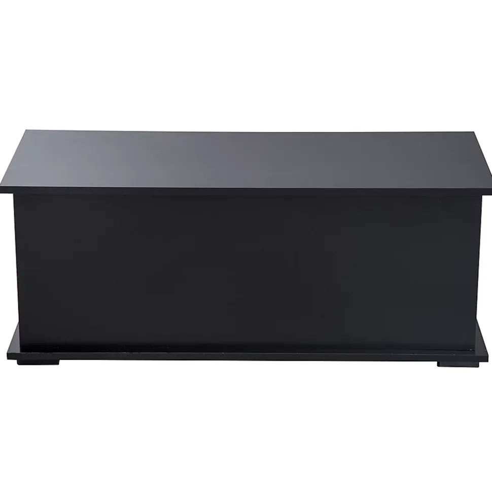 Coffre malle de rangement coffre à jouets dim. 100L x 40l x 40H cm panneaux particules noir