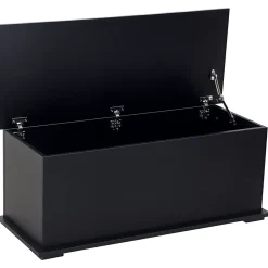 Coffre malle de rangement coffre à jouets dim. 100L x 40l x 40H cm panneaux particules noir