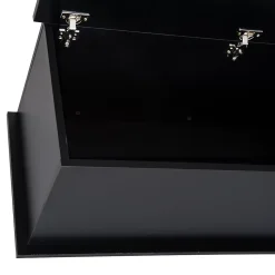 Coffre malle de rangement coffre à jouets dim. 100L x 40l x 40H cm panneaux particules noir