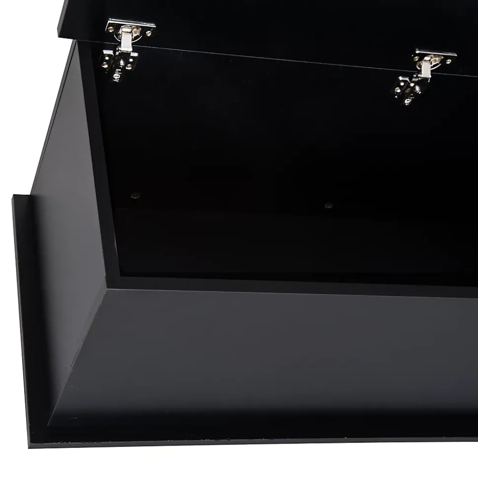 Coffre malle de rangement coffre à jouets dim. 100L x 40l x 40H cm panneaux particules noir