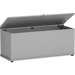 Coffre malle de rangement coffre à jouets dim. 100L x 40l x 40H cm panneaux particules gris