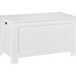 Coffre malle de rangement 81L x 40l x 46H cm MDF blanc