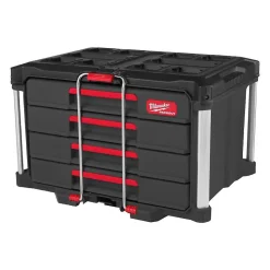 Coffret 4 tiroirs PACKOUT Milwaukee 4932493189 polymère noir 564 x 414 x 363 mm