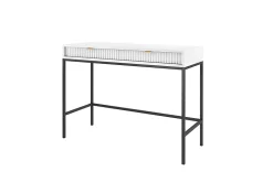 Coiffeuse : 2 tiroirs, blanc, noir, 104 x 78 x 50 cm