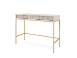 Coiffeuse : 2 tiroirs, cachemire, or, 104 x 78 x 50 cm
