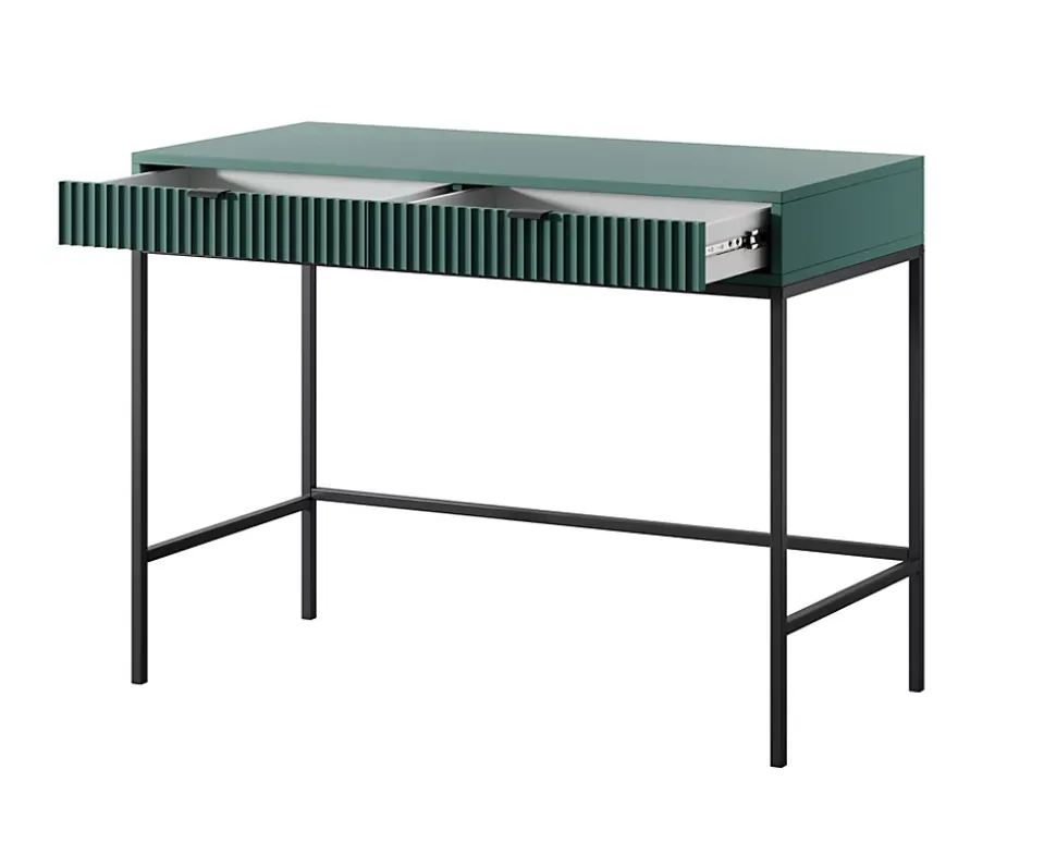 Coiffeuse : 2 tiroirs, labrador, noir, 104 x 78 x 50 cm