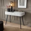 Coiffeuse : blanc, pieds noir, 103 x 80 x 49 cm