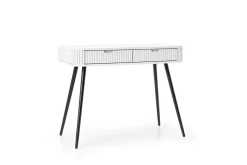 Coiffeuse : blanc, pieds noir, 103 x 80 x 49 cm