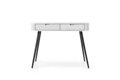 Coiffeuse : blanc, pieds noir, 103 x 80 x 49 cm